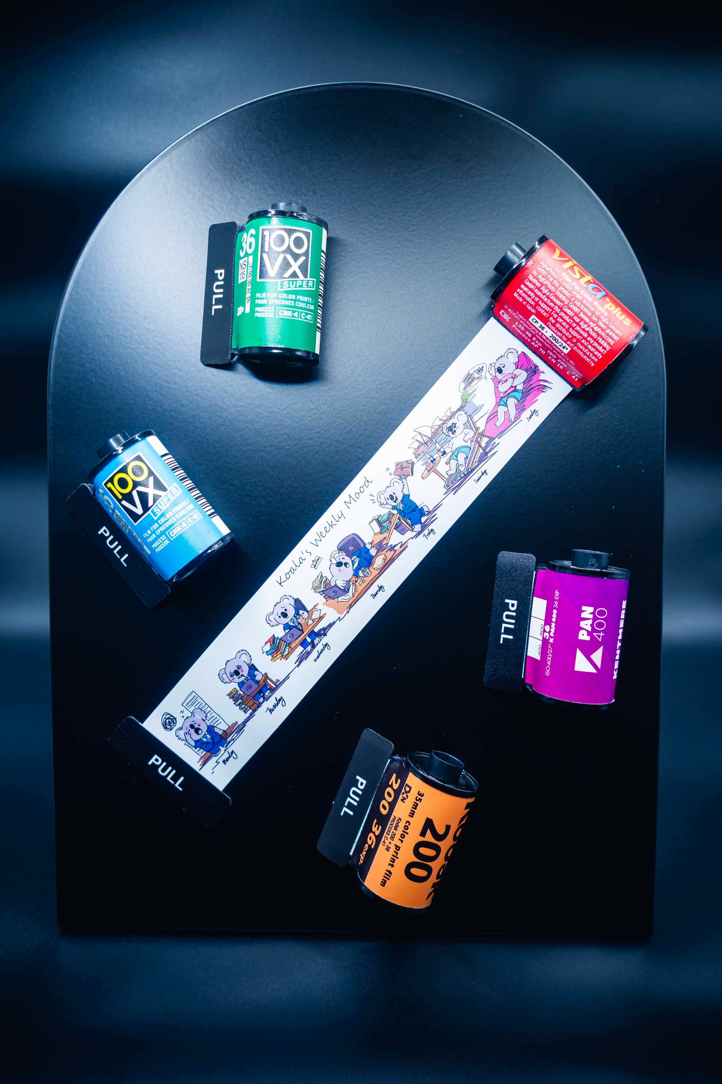 Retro Film Roll Magnet - Hand-Drawn Koala Weekly Mode