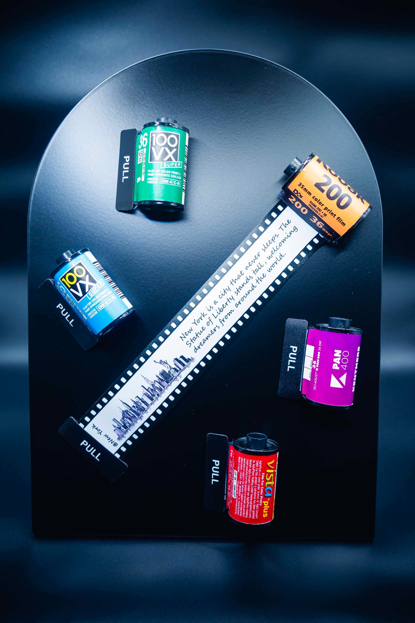 Retro Film Roll Magnet - Hand-Drawn New York