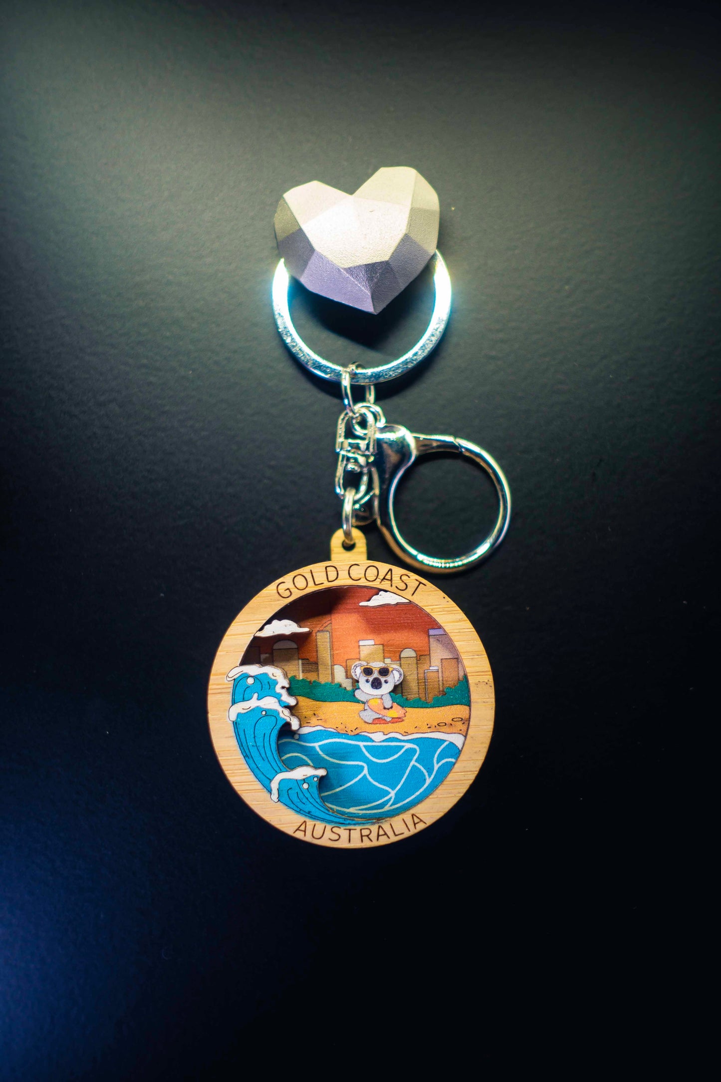 3D Wooden Keyring - Gold Coast