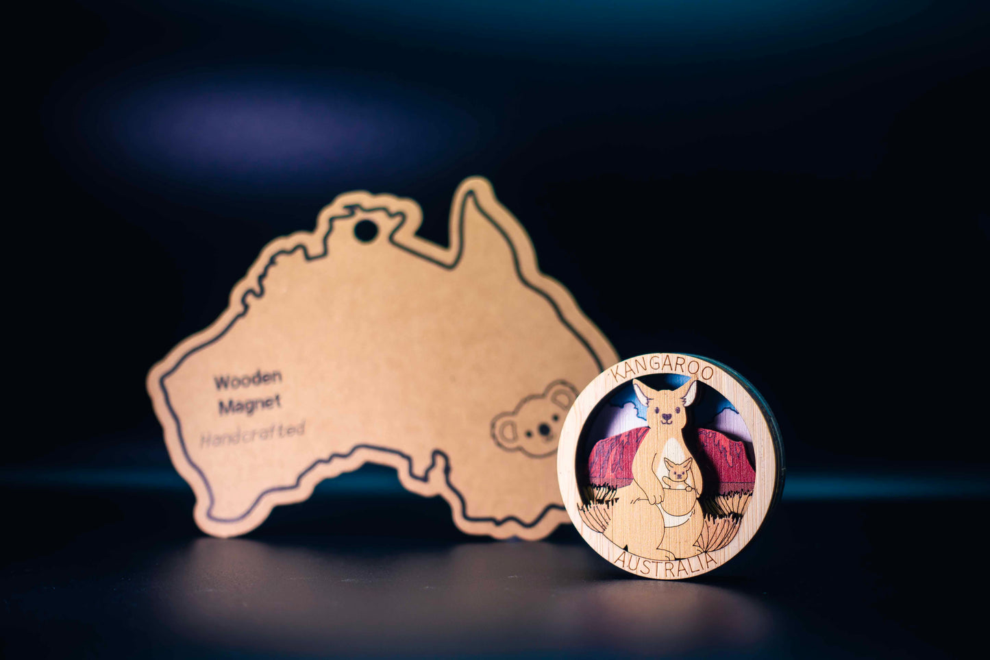 3D Wooden Magnet - Kangaroo