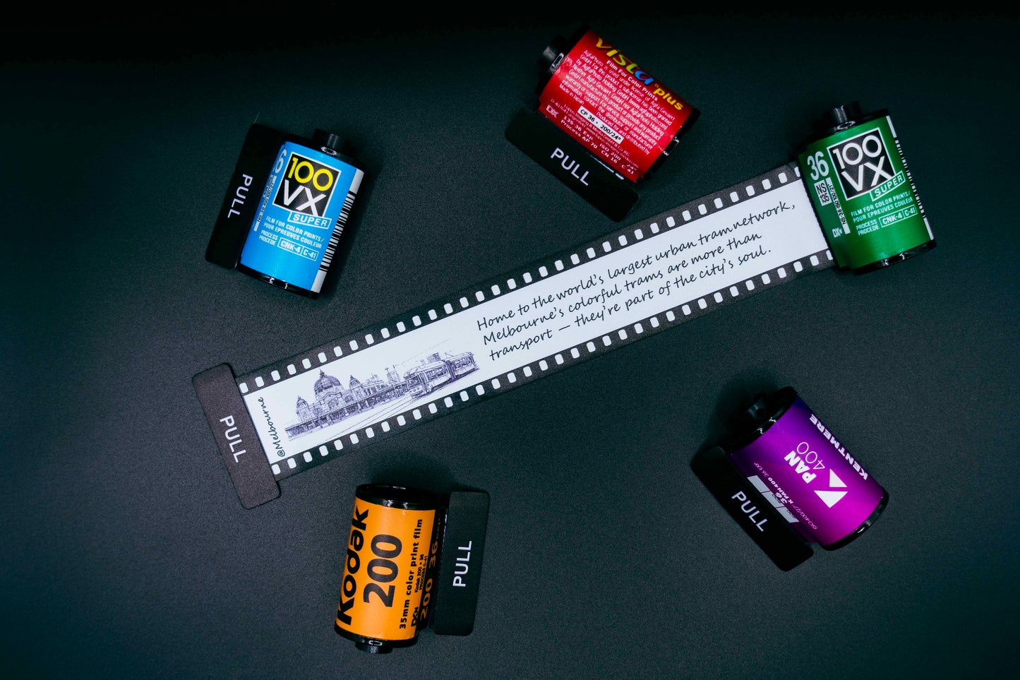 Retro Film Roll Magnet - Hand-Drawn Melboune