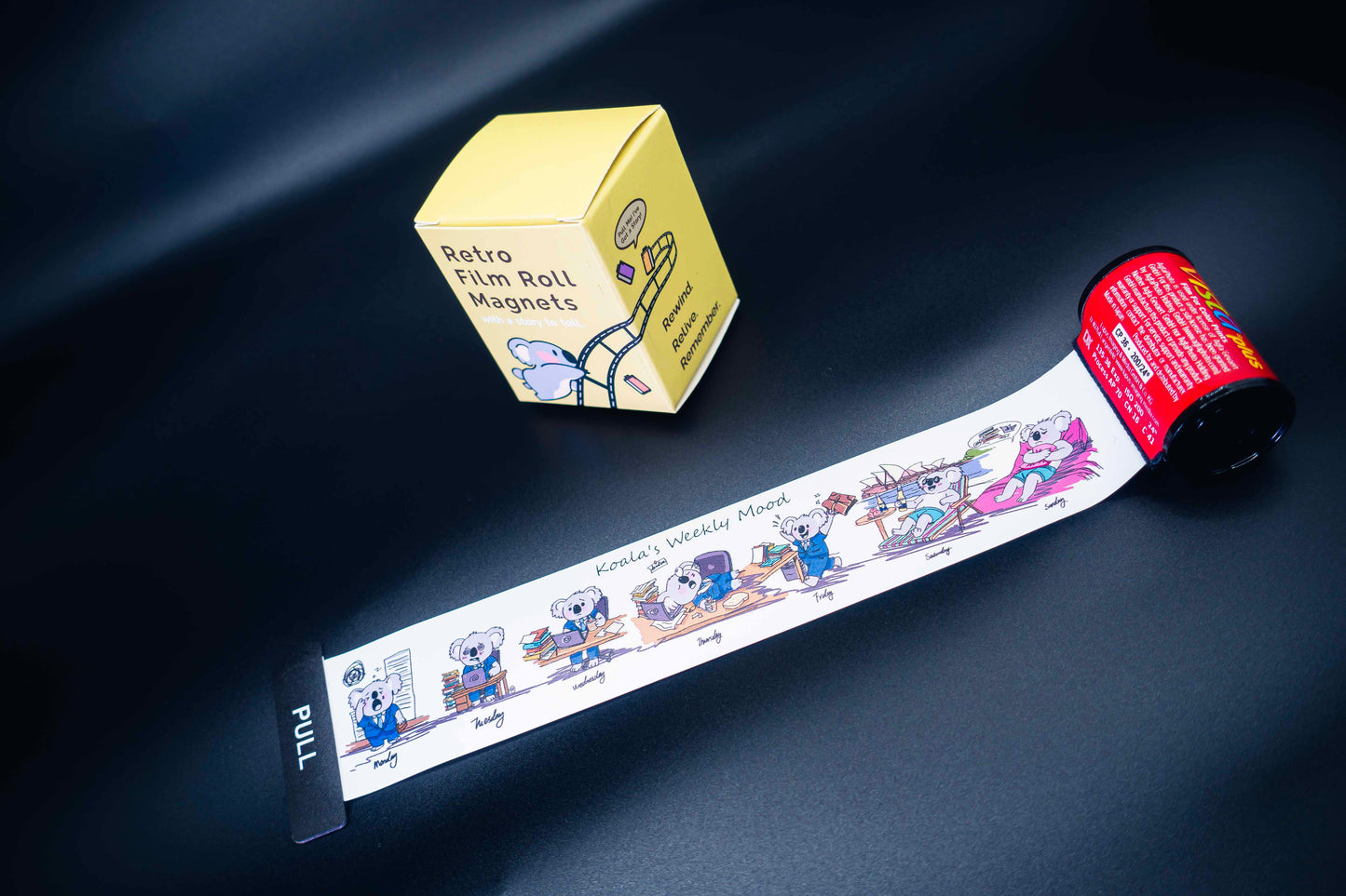 Retro Film Roll Magnet - Hand-Drawn Koala Weekly Mode