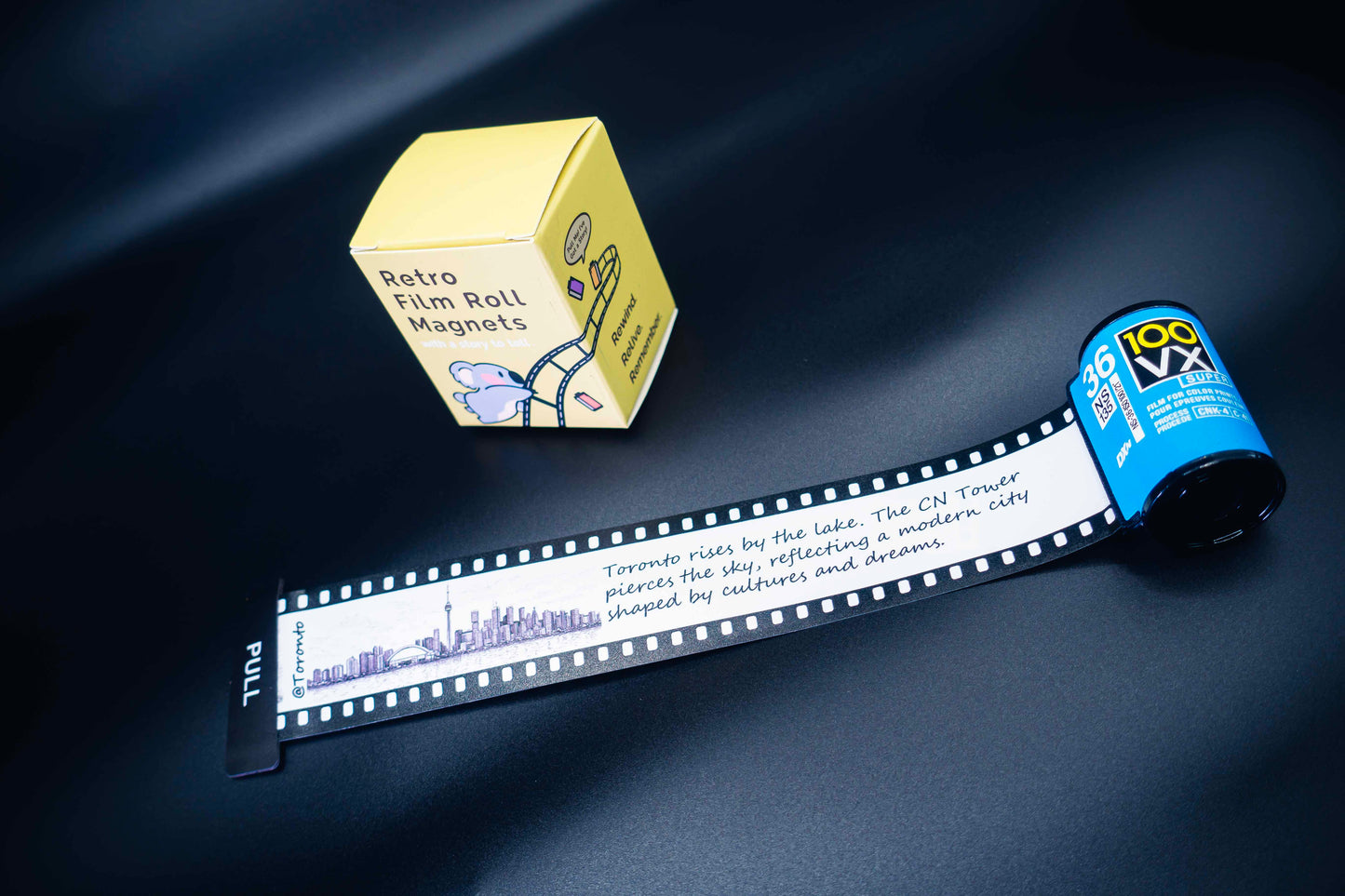 Retro Film Roll Magnet - Hand-Drawn Toronto