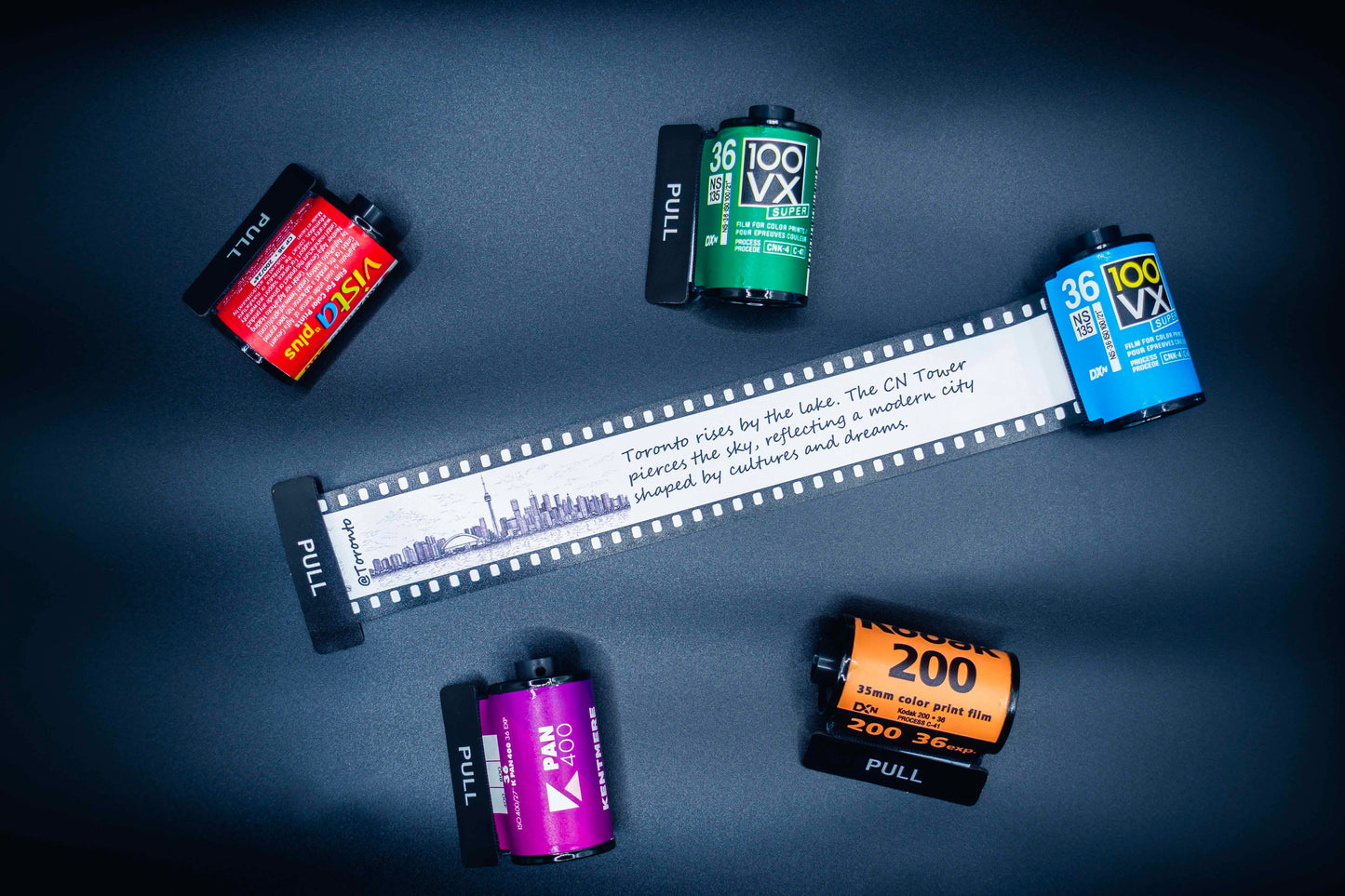 Retro Film Roll Magnet - Hand-Drawn Toronto