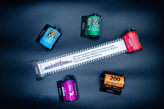 Retro Film Roll Magnet - Hand-Drawn Hong Kong