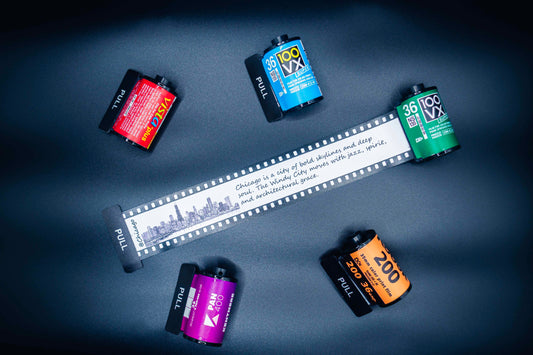 Retro Film Roll Magnet - Hand-Drawn Chicago