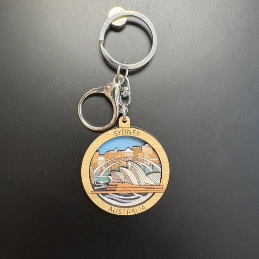 3D Wooden Keyring- Sydney
