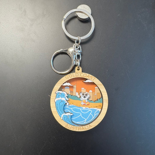 3D Wooden Keyring - Gold Coast