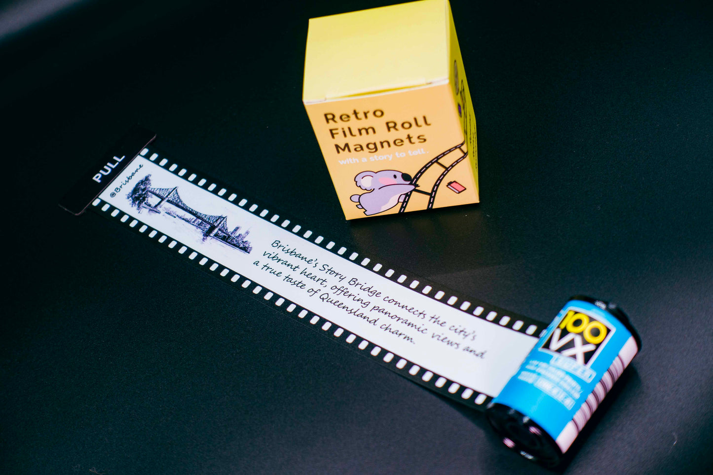 Retro Film Roll Magnet - Hand-Drawn Brisbane