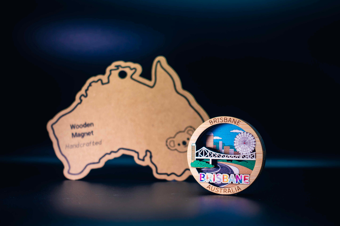 3D Wooden Magnet -Brisbane