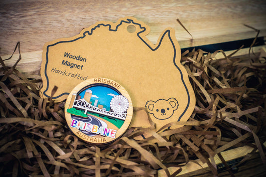 3D Wooden Magnet -Brisbane