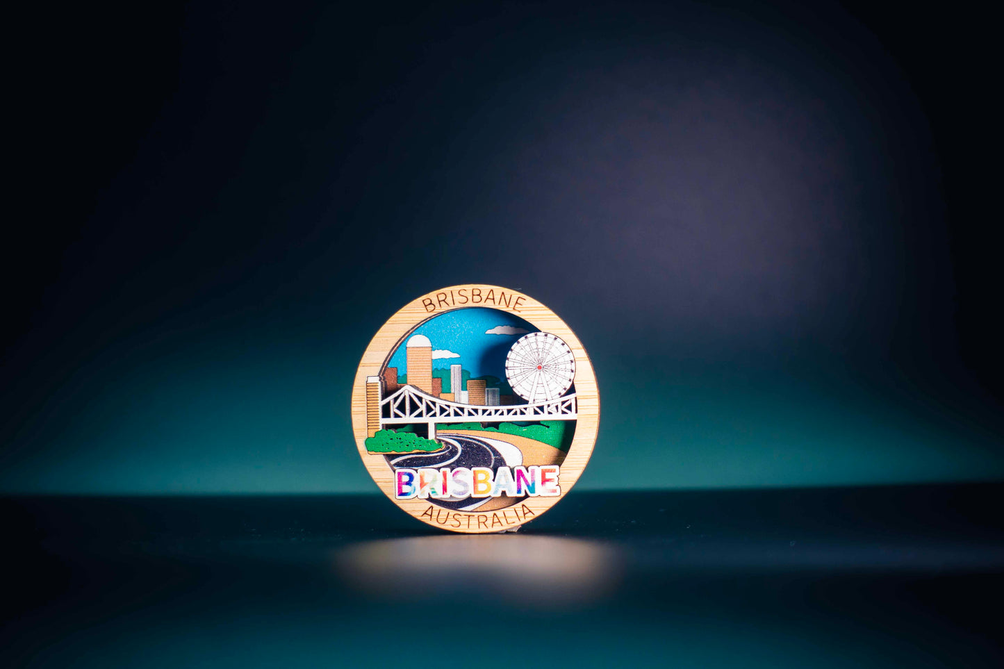 3D Wooden Magnet -Brisbane