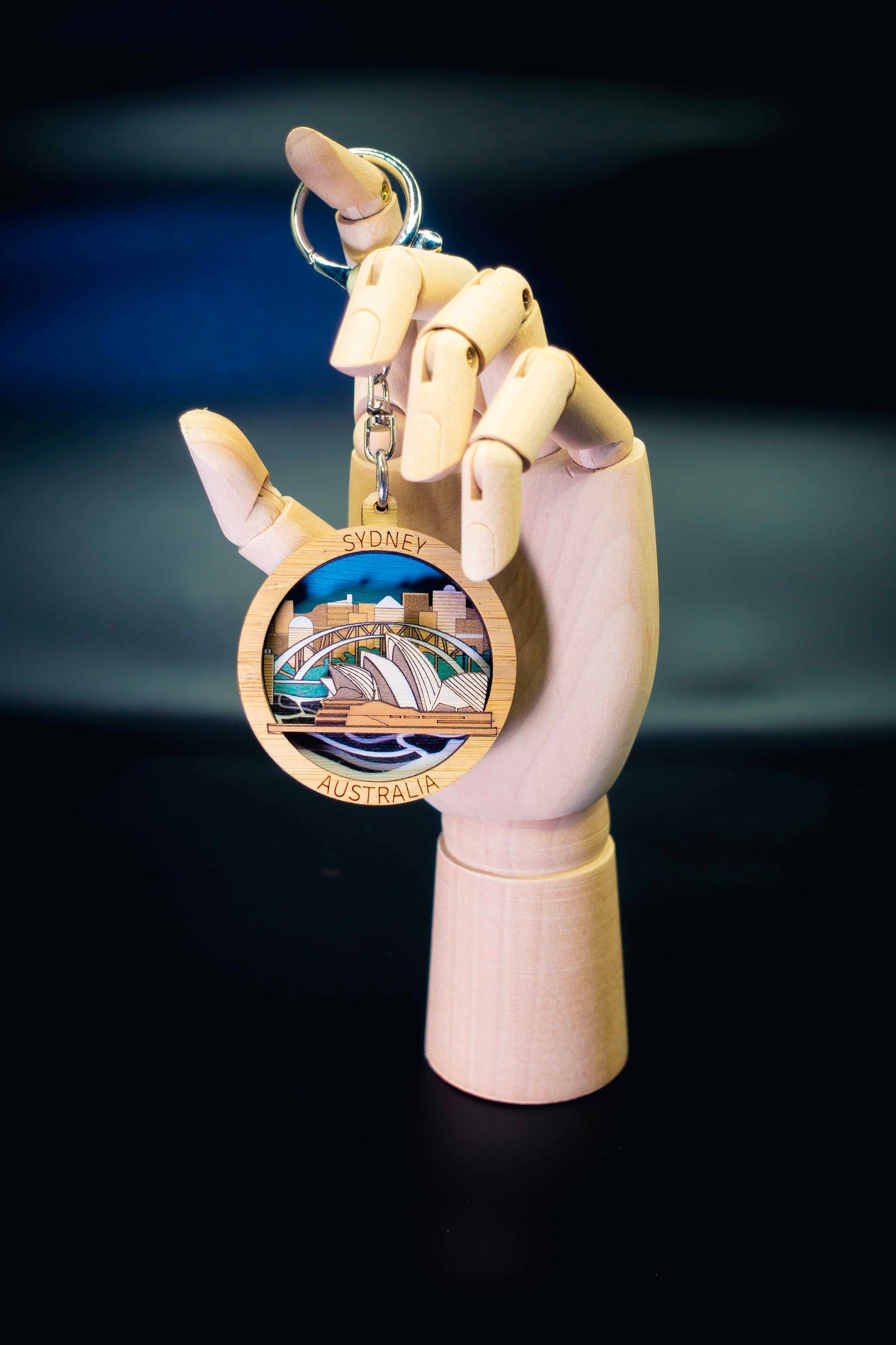 3D Wooden Keyring- Sydney