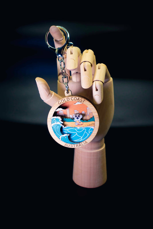 3D Wooden Keyring - Gold Coast