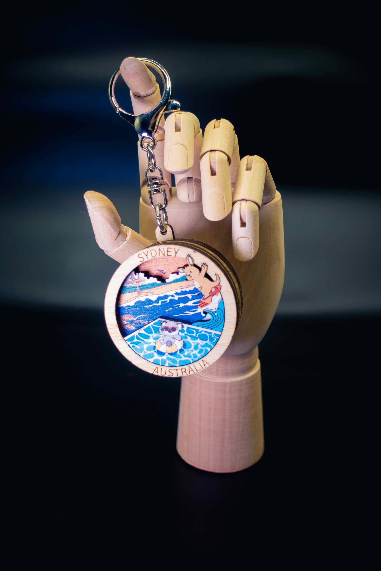 3D Wooden Keyring - Bondi Beach