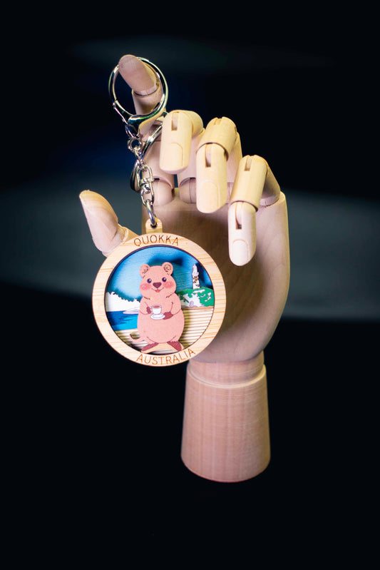 3D Wooden Keyring- Quokka