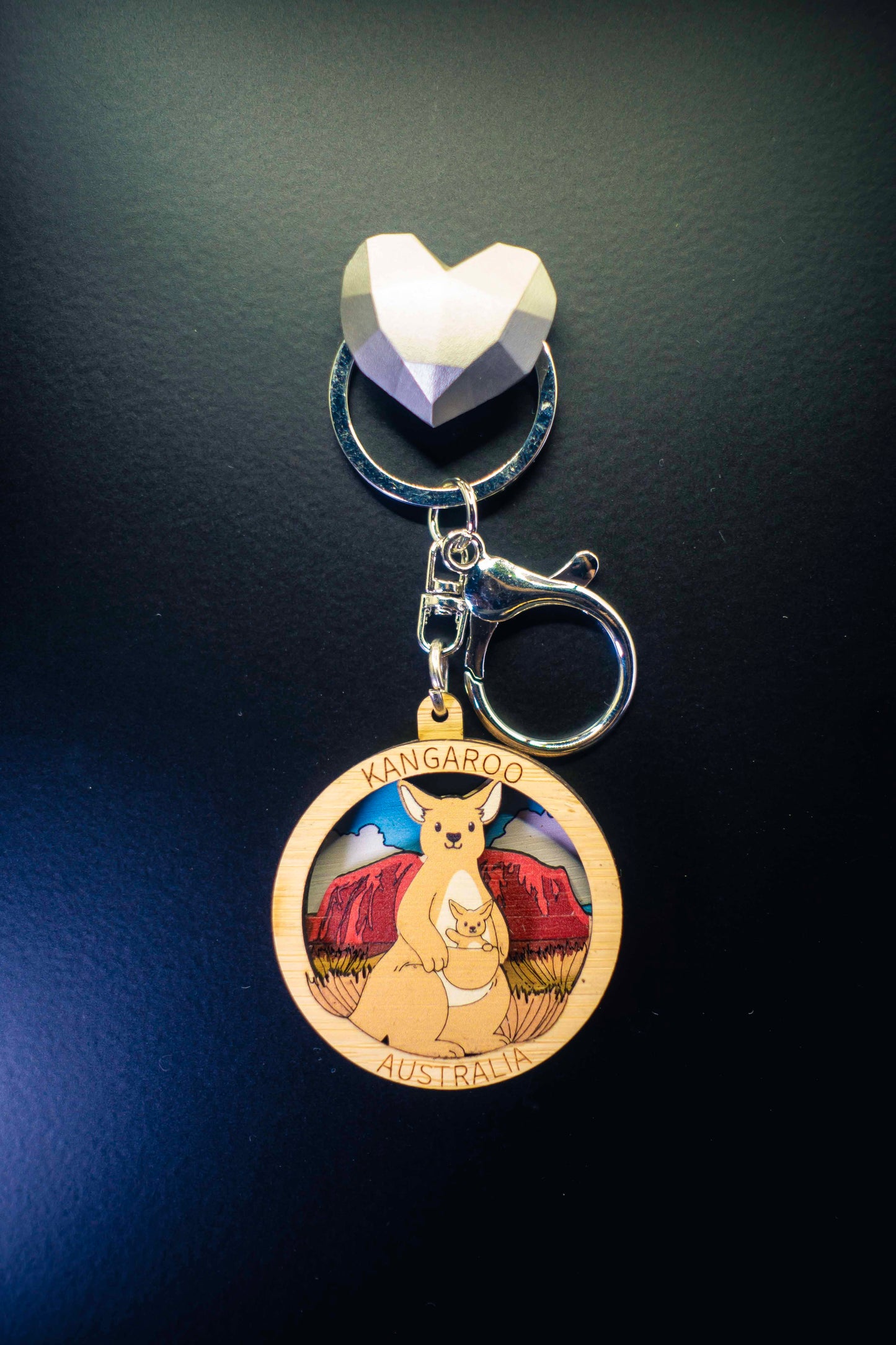 3D Wooden Keyring - Kangaroo