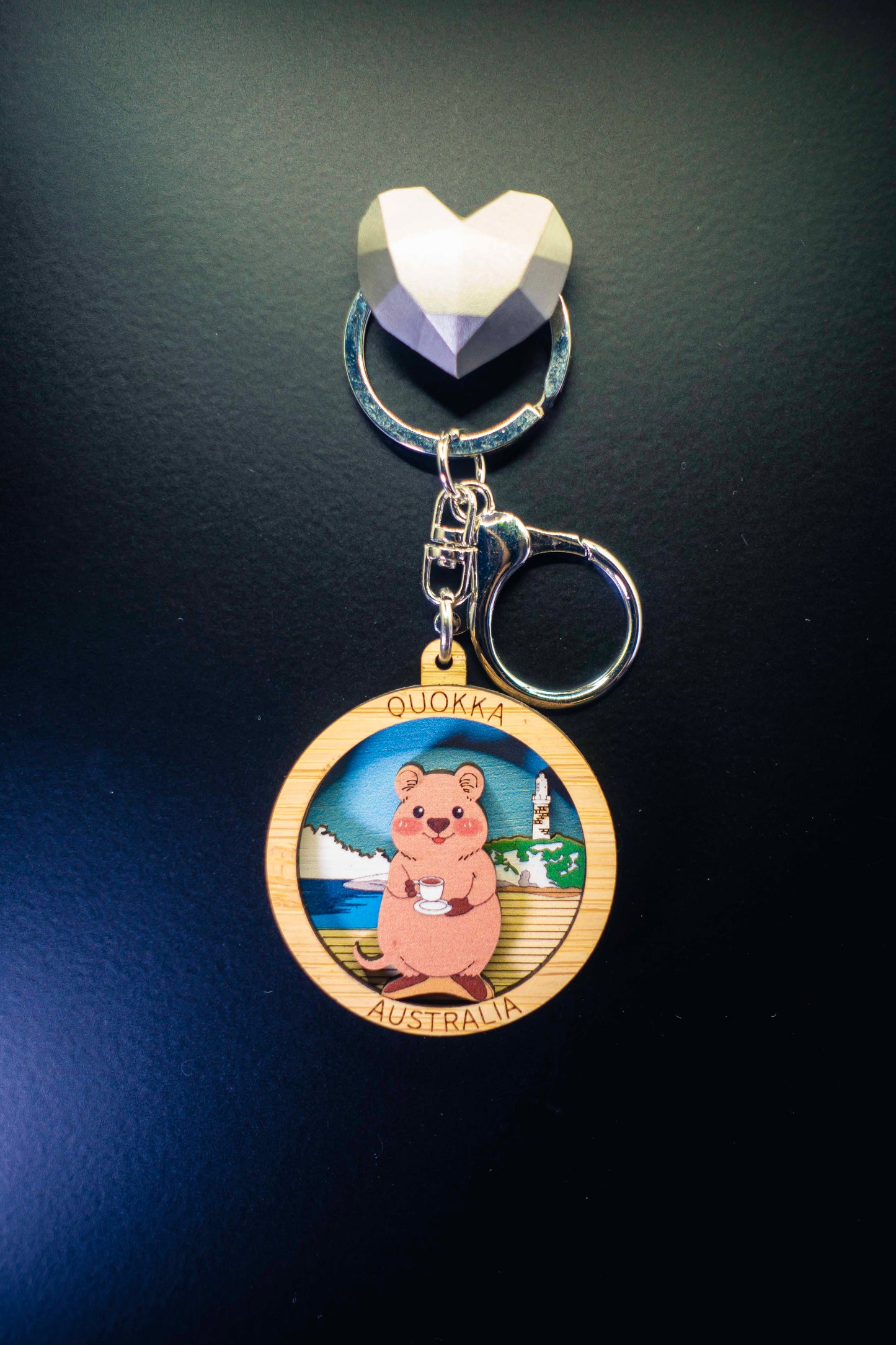 3D Wooden Keyring- Quokka