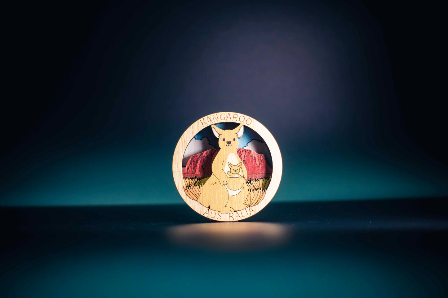3D Wooden Magnet - Kangaroo