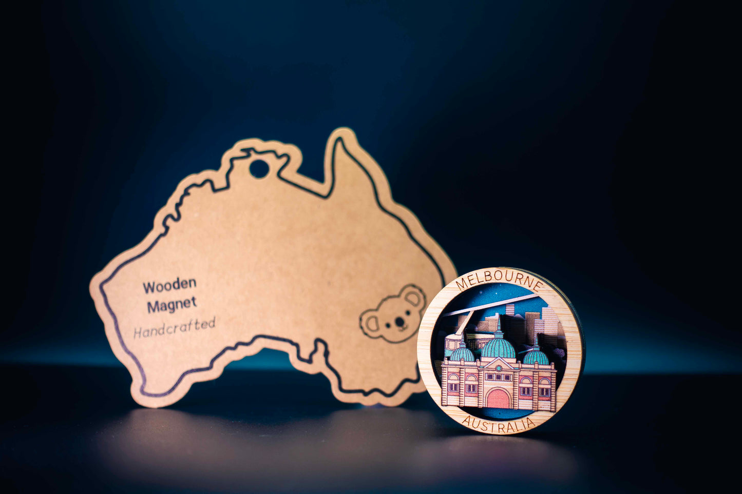 3D Wooden Magnet - Melbourne
