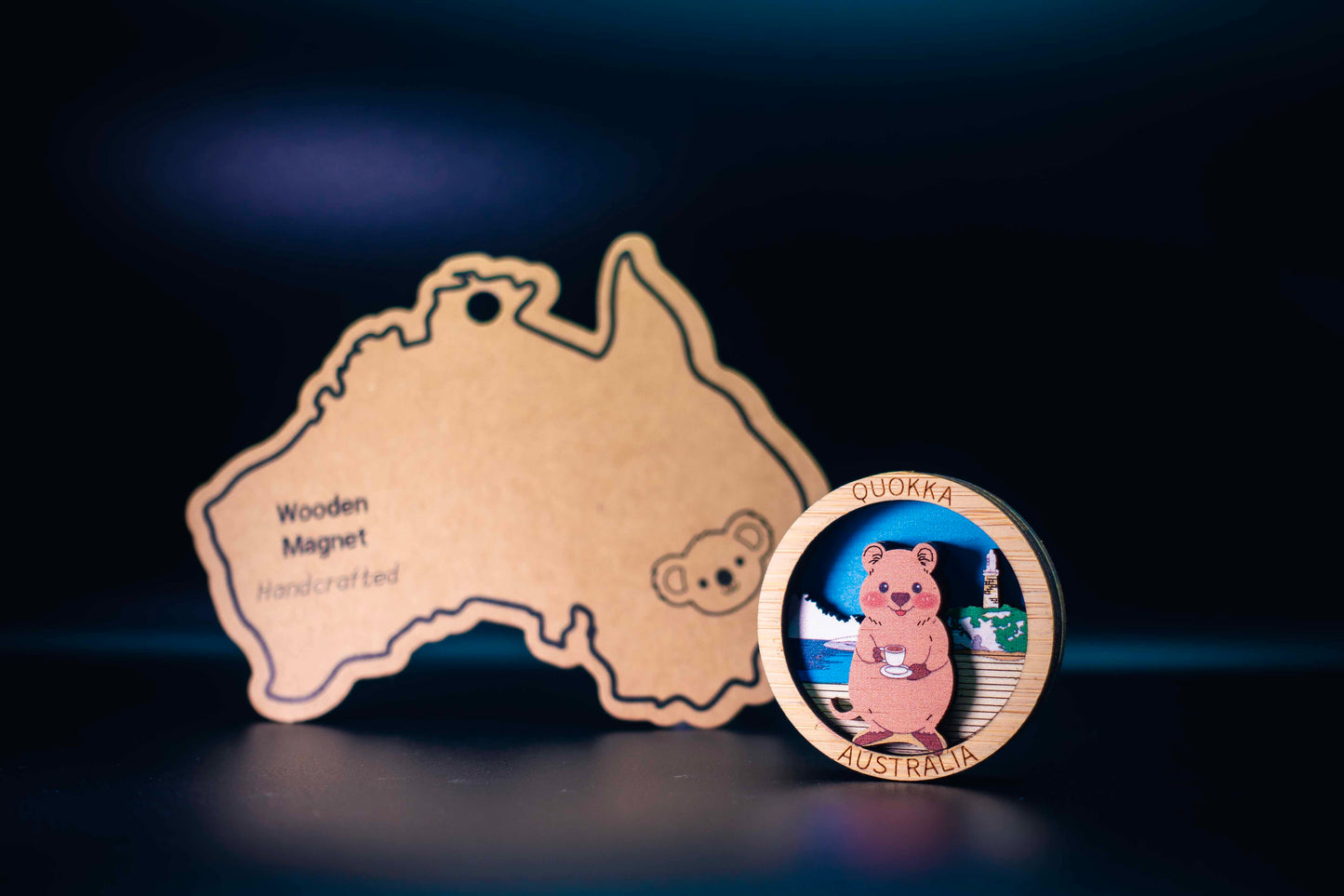 3D Wooden Magnet - Quokka