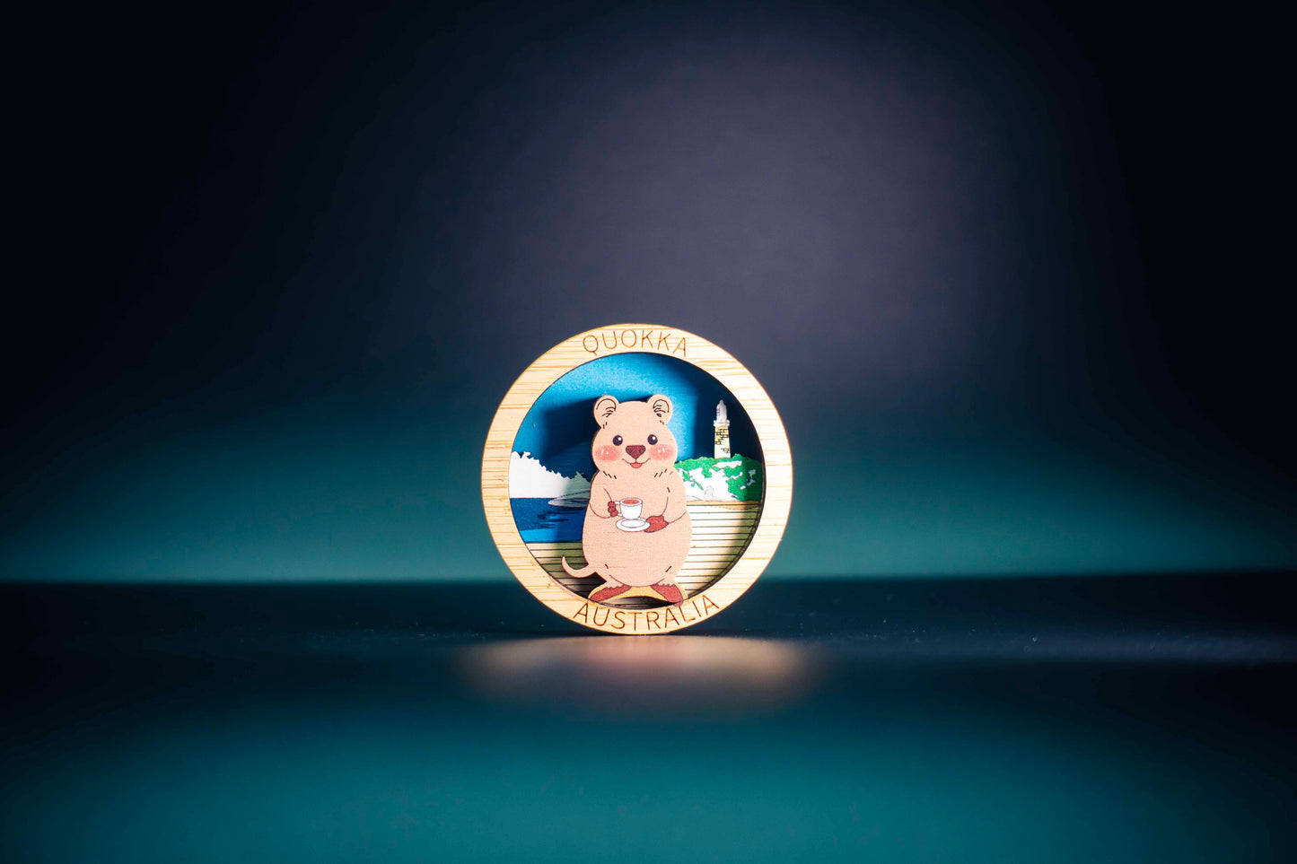 3D Wooden Magnet - Quokka