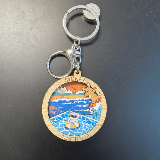 3D Wooden Keyring - Bondi Beach