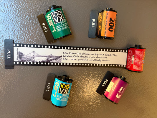Retro Film Roll Magnet - Hand-Drawn San Francisco